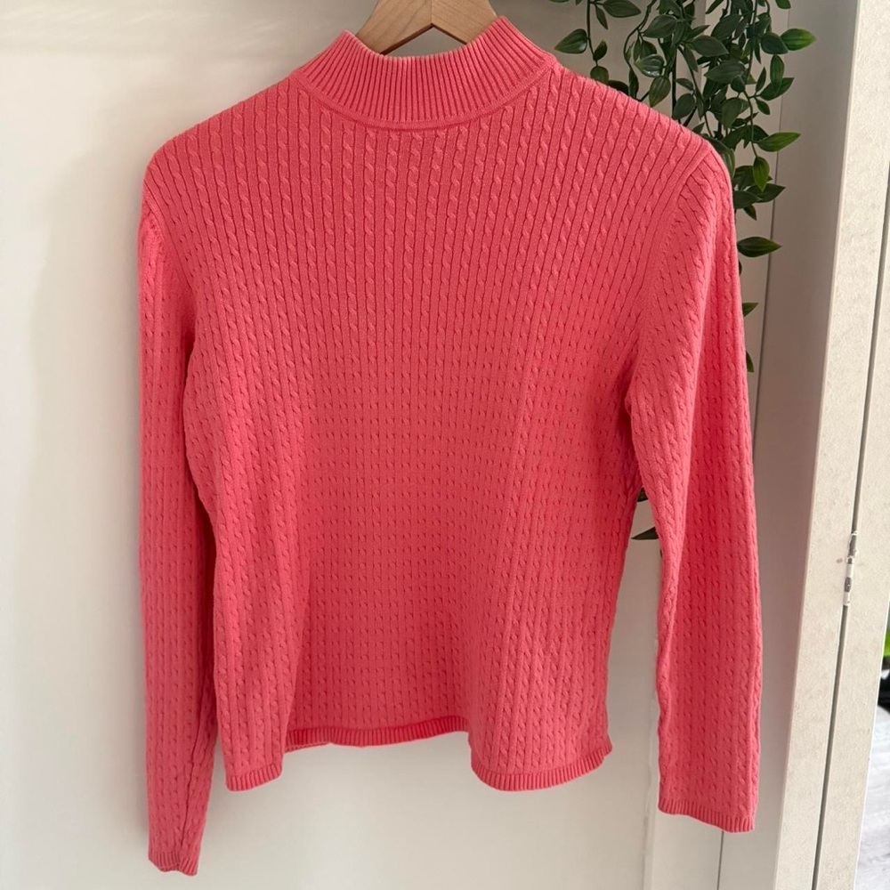 Vintage 100% Cotton, pink cable knit sweater size S - Picture 3 of 5